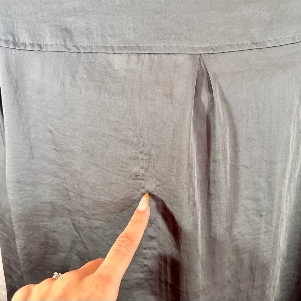 ARIAT grey mandarin collar studded grey 3/4 sleeve blouse size L - Picture 8 of 12